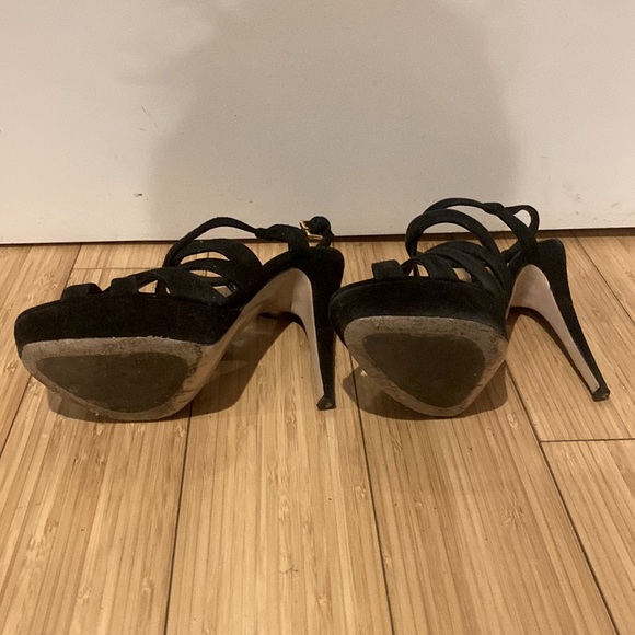 Miu Miu Womens Sandal Stiletto Heels Black Beige Ankle Strap Buckle 36.5 - Picture 4 of 5